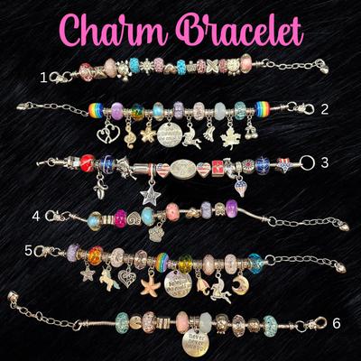 Adjustable Charm Bracelet with Decorative Charms - Stylish Handmade Jewelry for Women and girls