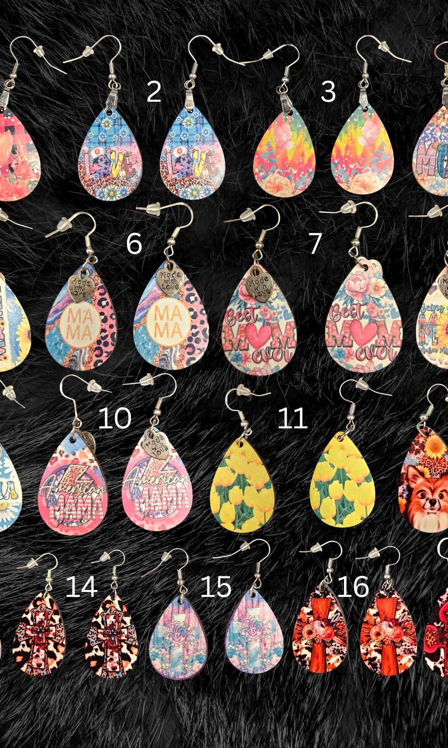 Sublimation Teardrop Earrings