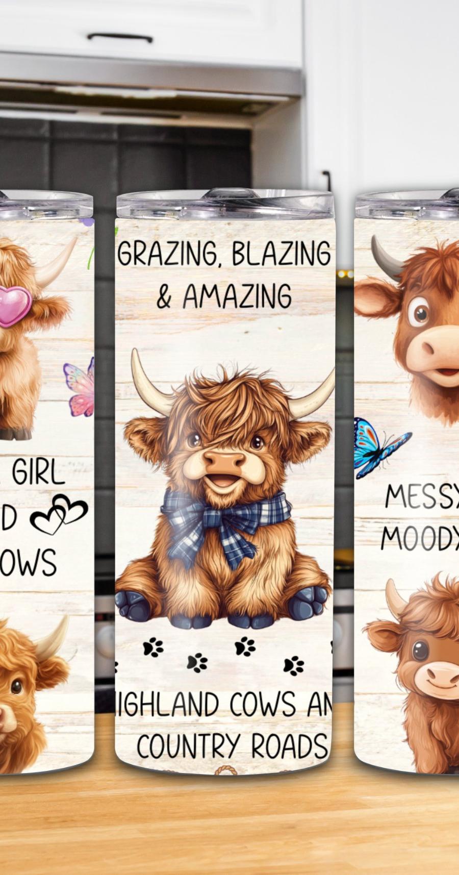 "Just A Girl Who Loves Highland Cows" 20oz Tumbler(Yellow)