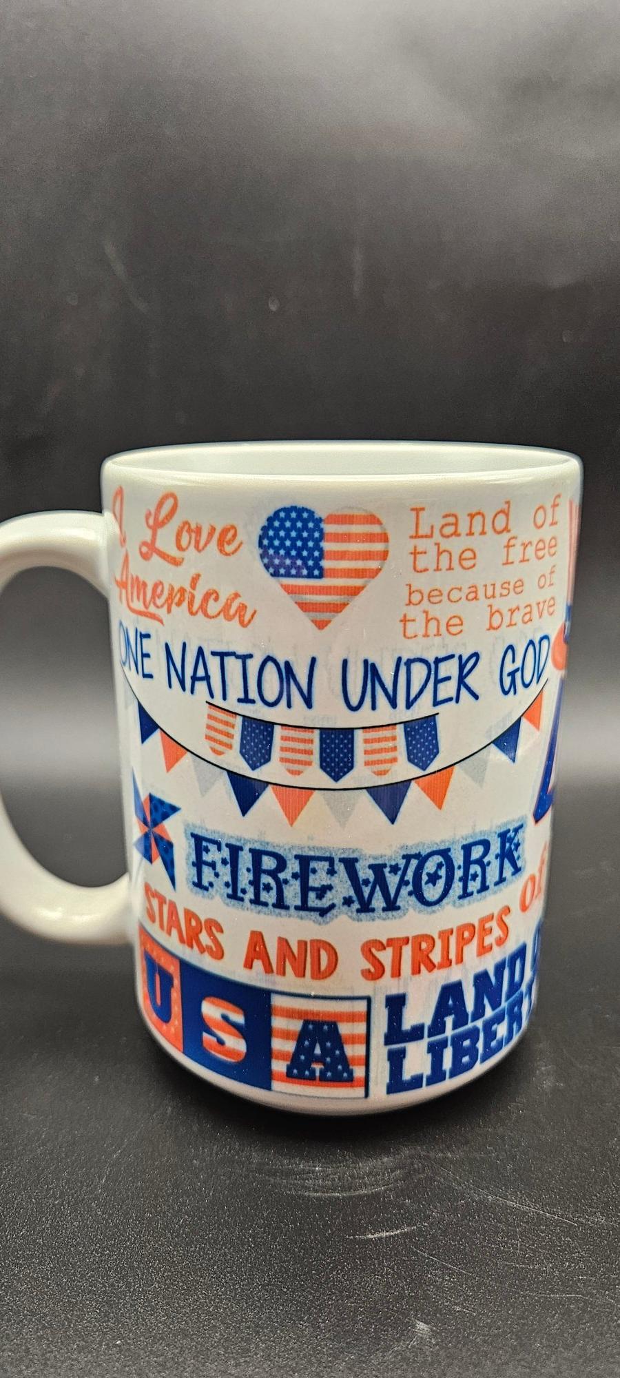 "God Bless America" 15oz Ceramic Coffee Mug