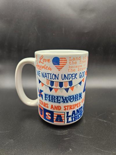 "God Bless America" 15oz Ceramic Coffee Mug