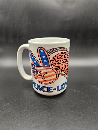 "Peace-Love-America" 15oz Ceramic Coffee Mug