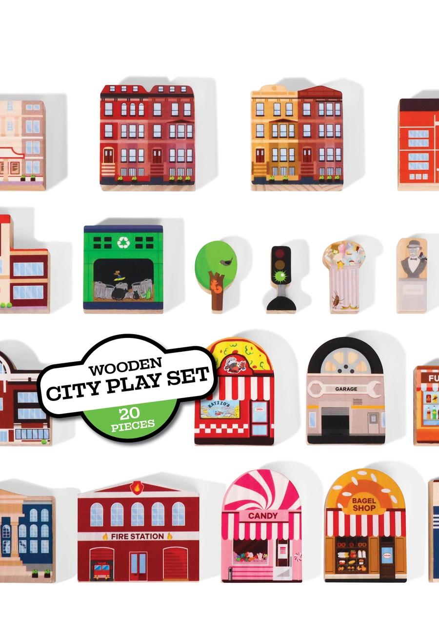 Zany Trains Wooden City Play Set
